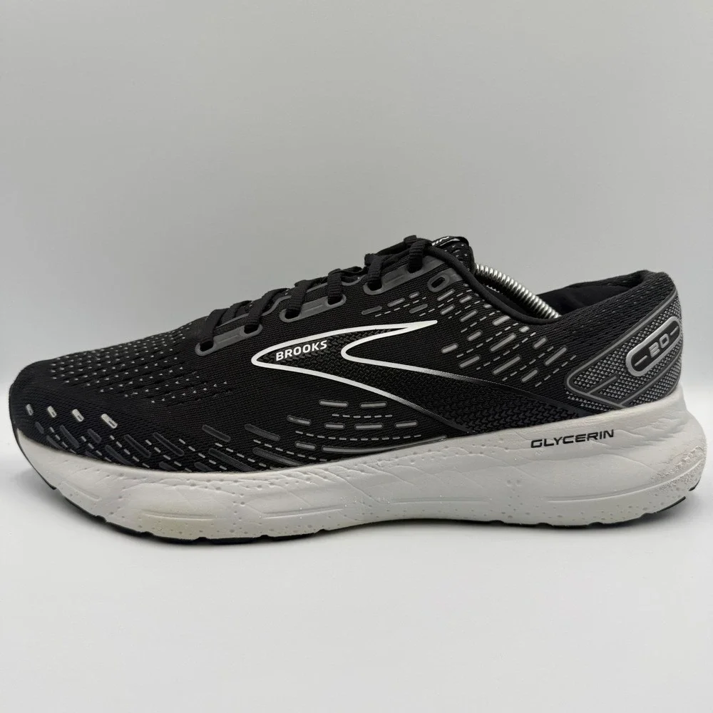 Brooks Glycerin‎ 20 Black White Running Shoes Men's Size 13 Wide 2E Sneakers
